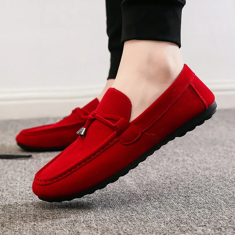 Men's Red Suede Loafers Tassel Slip-On Casual Driving Shoes Comfortable Flat Moccasins for Daily Wear
Men's Red Suede Loafers Tassel Slip-On Casual Driving Shoes Comfortable Flat Moccasins for Daily Wear