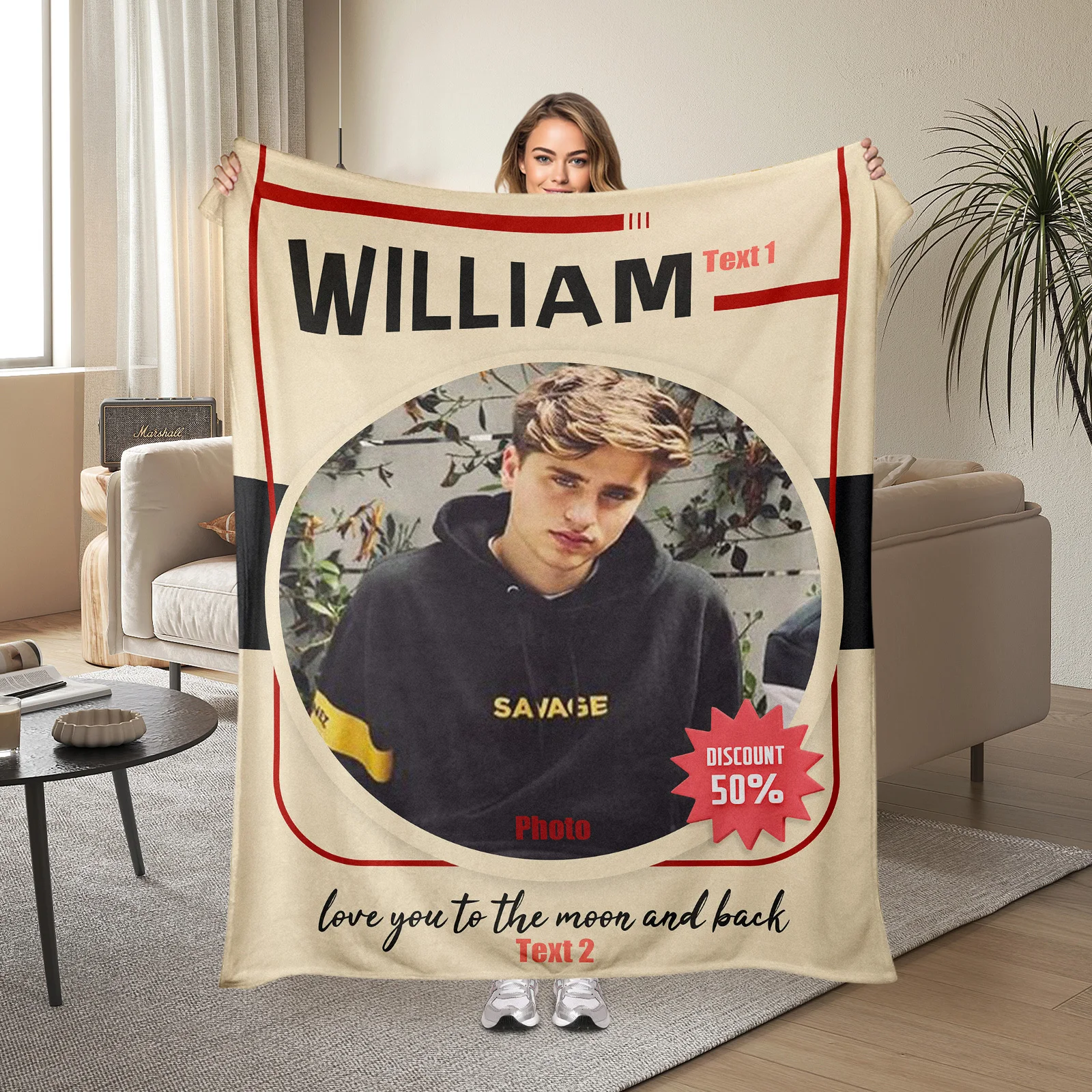 Custom Fleece Blanket Couple Quirky Gift Personalized Disc Record Text Photo Soft Cozy Sofa Home Bedroom Decor 50% off Creative
Custom Fleece Blanket Couple Quirky Gift Personalized Disc Record Text Photo Soft Cozy Sofa Home Bedroom Decor 50% off Creative