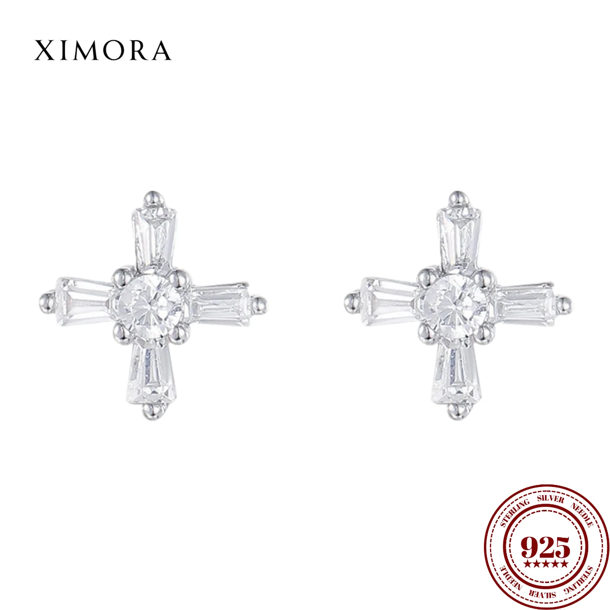 XIMORA S925 Sterling Silver Personalized Cross Zirconia Stud Earrings Unisex Minimalist Design Sparkling Earrings серьги 귀걸이
XIMORA S925 Sterling Silver Personalized Cross Zirconia Stud Earrings Unisex Minimalist Design Sparkling Earrings серьги 귀걸이