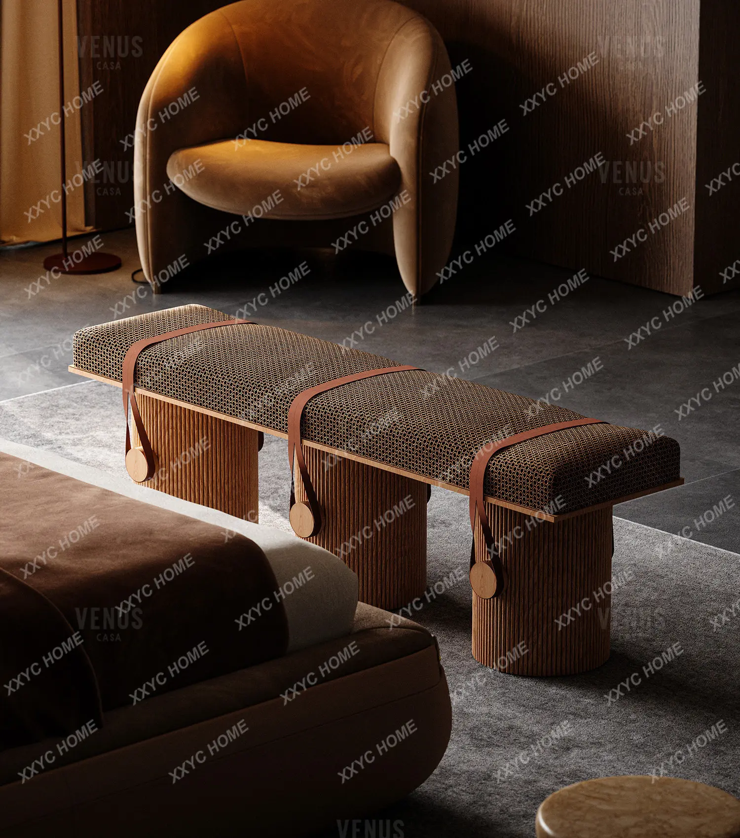 Master bedroom high-end end stool premium bed
Master bedroom high-end end stool premium bed