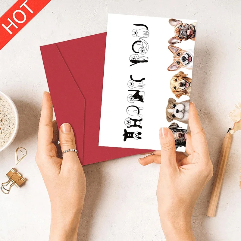 Dog Themed Greeting Card, Cute Puppy Pattern Blank Note Card for Pet Lovers, Birthday Holiday Thank You Card
Dog Themed Greeting Card, Cute Puppy Pattern Blank Note Card for Pet Lovers, Birthday Holiday Thank You Card