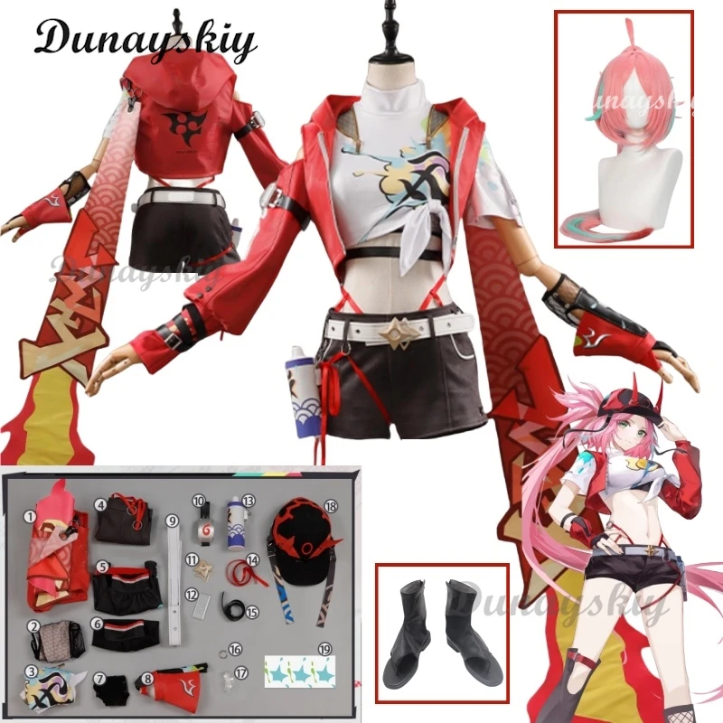 Rappa Red Jacket Honkai Star Rail Cosplay Costume Wig Hat Shorts Galaxy Ranger Props Halloween Party Women Accessory
Rappa Red Jacket Honkai Star Rail Cosplay Costume Wig Hat Shorts Galaxy Ranger Props Halloween Party Women Accessory