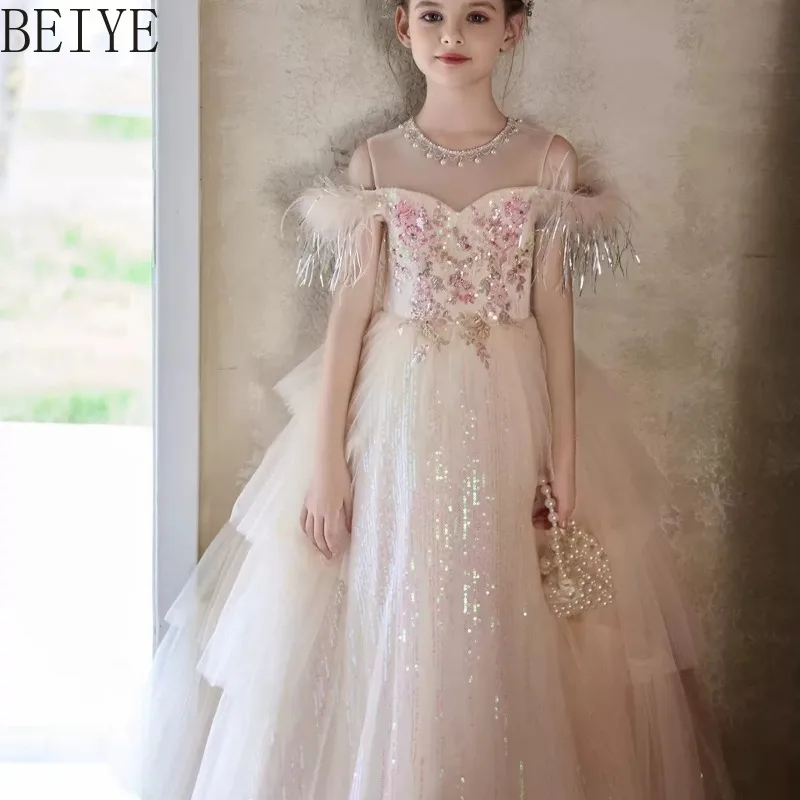Beautiful Girls' Evening Dress High End Birthday Princess Wedding Dress Little Girl Flower Host Piano Performance Dress
Beautiful Girls' Evening Dress High End Birthday Princess Wedding Dress Little Girl Flower Host Piano Performance Dress