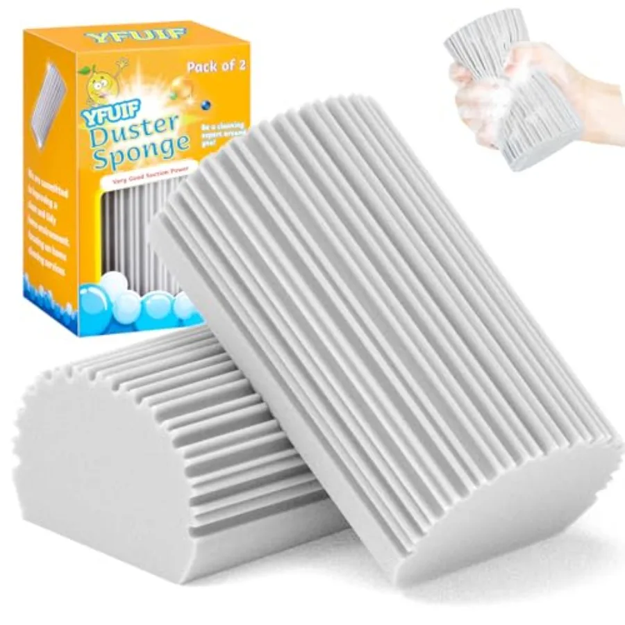2-Pack Damp Duster Sponge for Clean, Magic Sponge Eraser Baseboard Cleaner Tool, Dusters for Cleaning Blinds, Glass, Vents, Rai
2-Pack Damp Duster Sponge for Clean, Magic Sponge Eraser Baseboard Cleaner Tool, Dusters for Cleaning Blinds, Glass, Vents, Rai