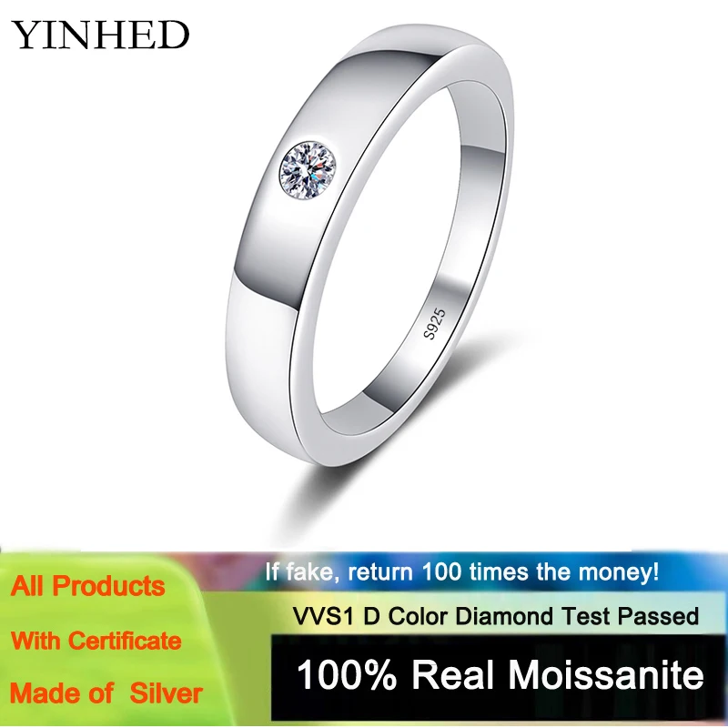 YINHED Classic Universal Couple Ring Real 925 Sterling Silver Jewelry 0.1CT Moissanite Diamond Engagement Rings for Women Men
YINHED Classic Universal Couple Ring Real 925 Sterling Silver Jewelry 0.1CT Moissanite Diamond Engagement Rings for Women Men