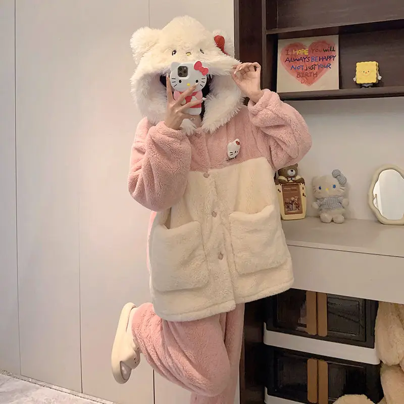 Hello Kitty Anime Kawaii MINISO Ins Fashion Coral Velvet Thickened Jacket Pants Set Cinnamoroll Cartoon Coat Clothing Gifts Toys
Hello Kitty Anime Kawaii MINISO Ins Fashion Coral Velvet Thickened Jacket Pants Set Cinnamoroll Cartoon Coat Clothing Gifts Toys