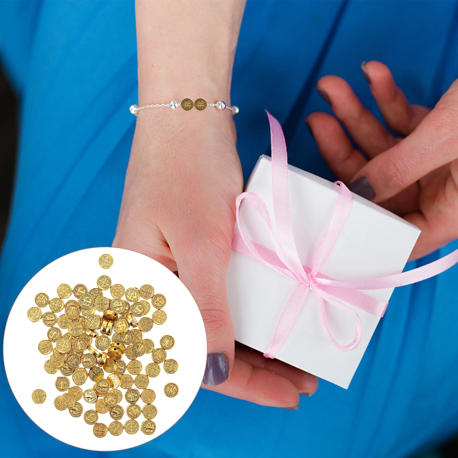 100pcs Cross Round Beads Crucifix Bracelet Necklace DIY Bracelet Beads Round Spacer Dress Gifts Craft Accessories
100pcs Cross Round Beads Crucifix Bracelet Necklace DIY Bracelet Beads Round Spacer Dress Gifts Craft Accessories