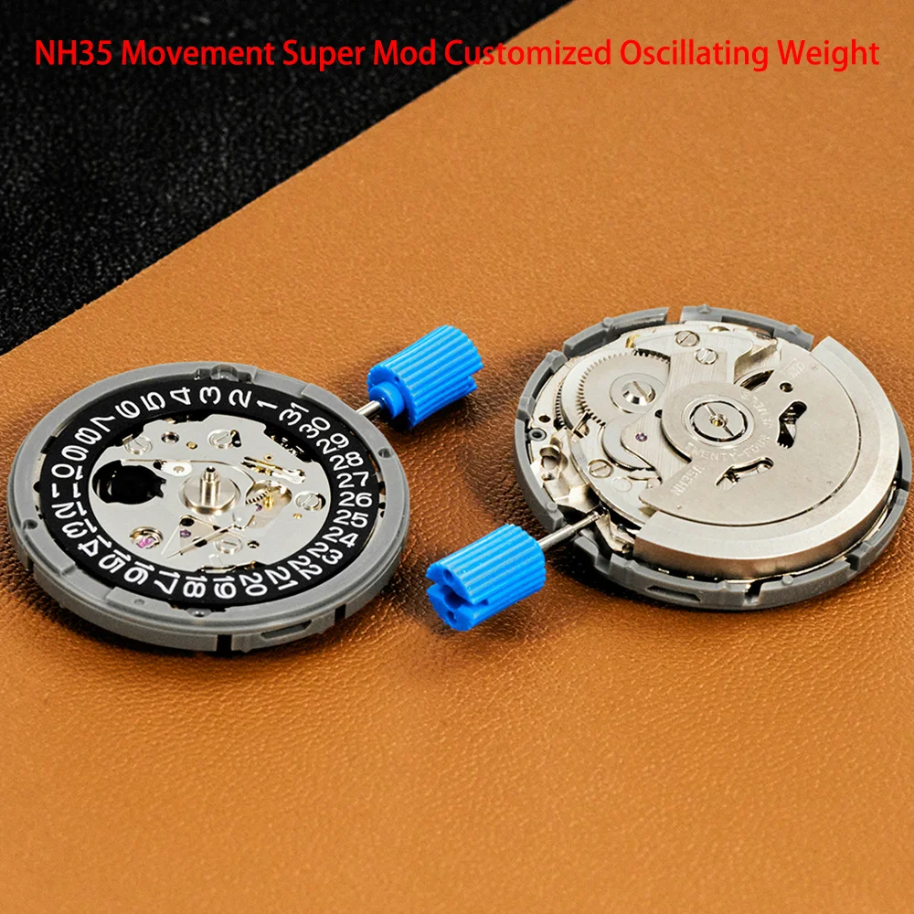 NH35 Movement Super Mod Customized Oscillating Weight Rotor Automatic 24 Jewels Modification Blue Hammer Parts NH35A
NH35 Movement Super Mod Customized Oscillating Weight Rotor Automatic 24 Jewels Modification Blue Hammer Parts NH35A