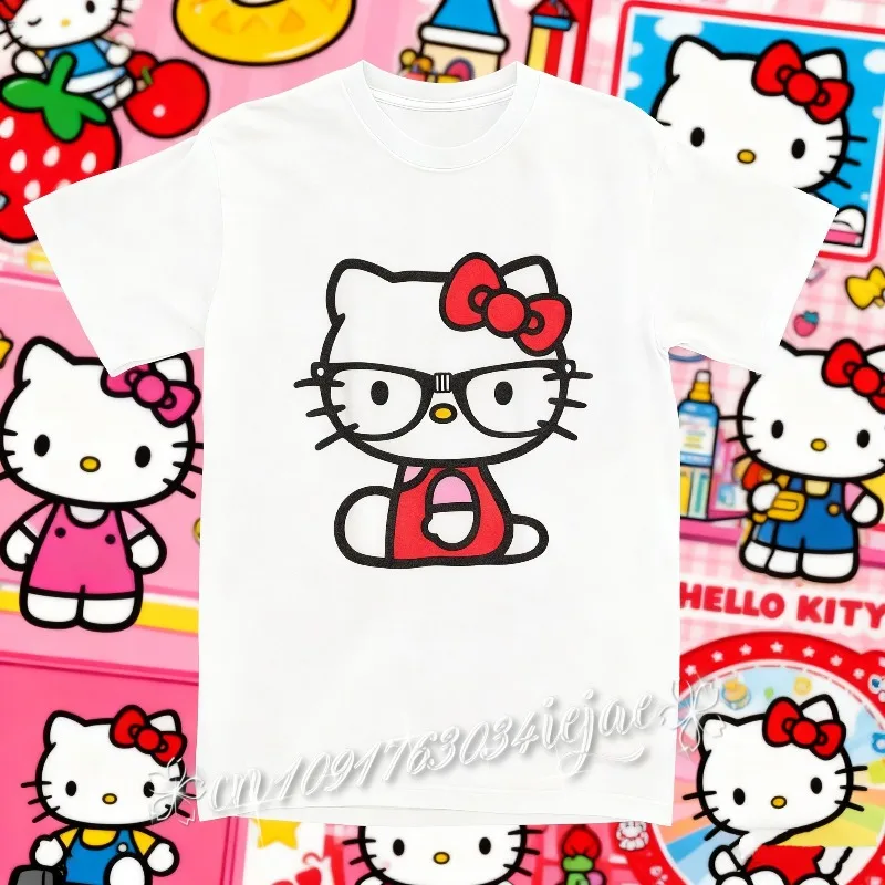 Лето 2022, футболка с очками Hello Kitty Nerd для мужчин и женщин, винтажная футболка из 100% хлопка с принтом, удобная одежда с круглым вырезом
Лето 2022, футболка с очками Hello Kitty Nerd для мужчин и женщин, винтажная футболка из 100% хлопка с принтом, удобная одежда с круглым вырезом
