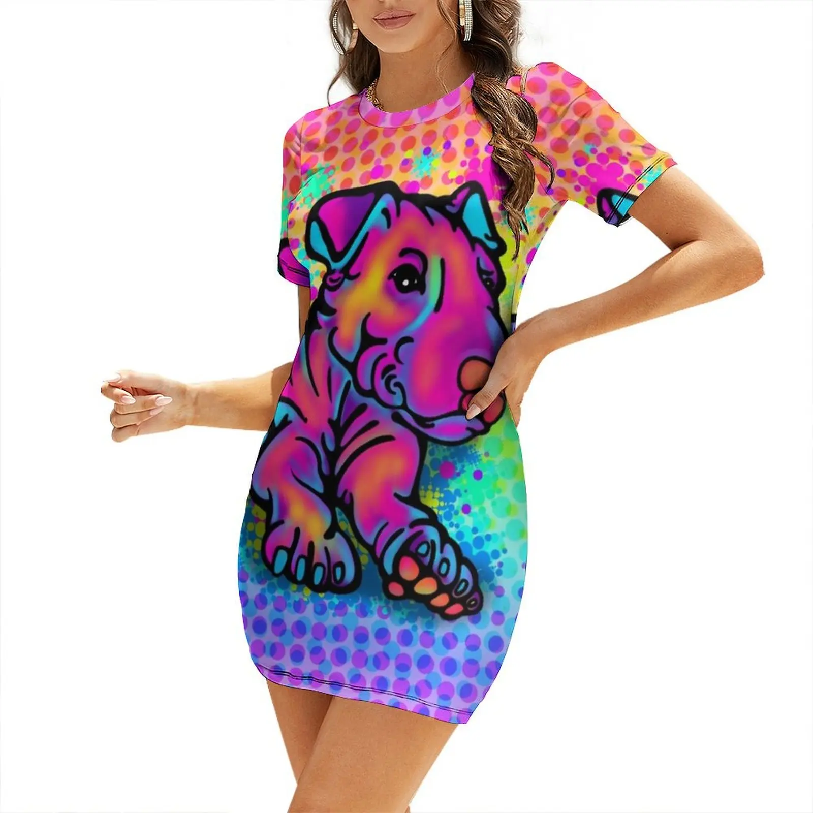 Colour Splashed Bull Terrier Short Sleeved Dress Casual dresses dress women summer
Colour Splashed Bull Terrier Short Sleeved Dress Casual dresses dress women summer