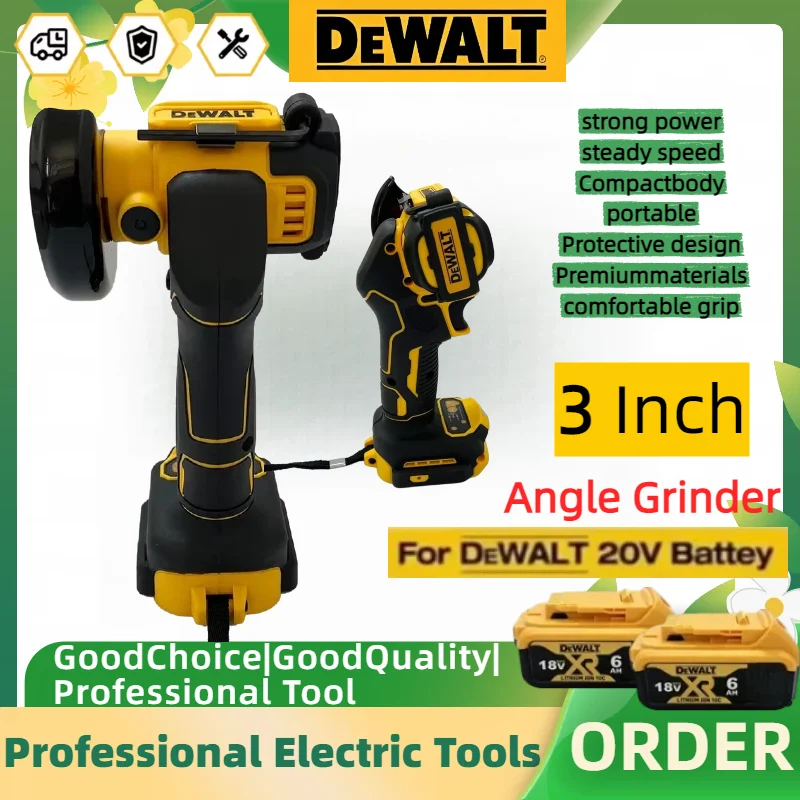 DEWALT 3 Inch Mini Cordless Angle Grinder Electric Grinder for Diamond Cutting Grinding & Rust Removal For 20V Battery
DEWALT 3 Inch Mini Cordless Angle Grinder Electric Grinder for Diamond Cutting Grinding & Rust Removal For 20V Battery
