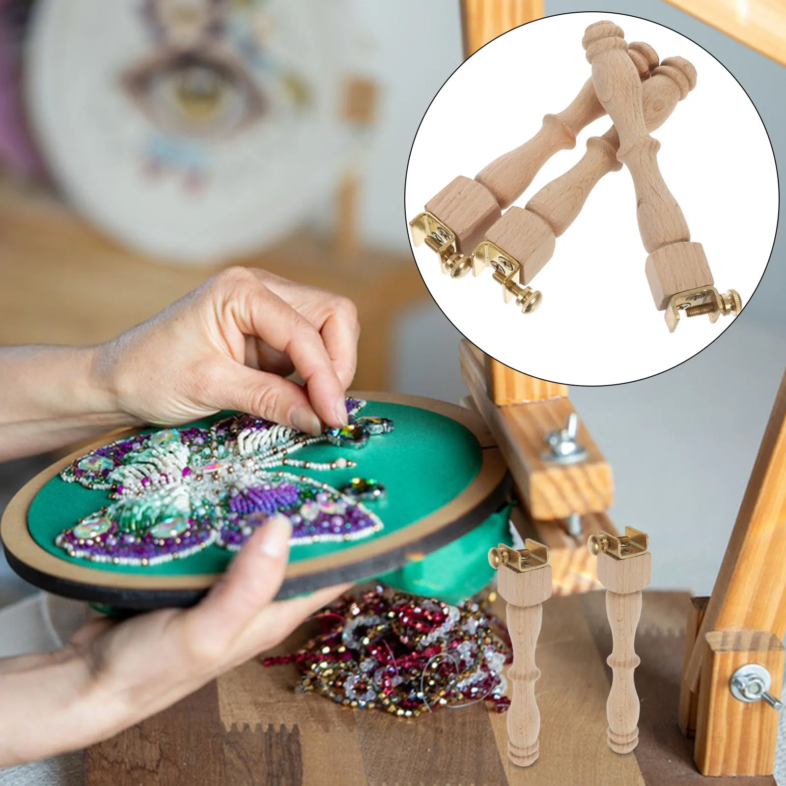 3Pcs Desktop Embroidery Stand Legs Wood Detachable Heightened Stitching Hoop Holder Cross Stitch Frame Leg for Handcraft
3Pcs Desktop Embroidery Stand Legs Wood Detachable Heightened Stitching Hoop Holder Cross Stitch Frame Leg for Handcraft