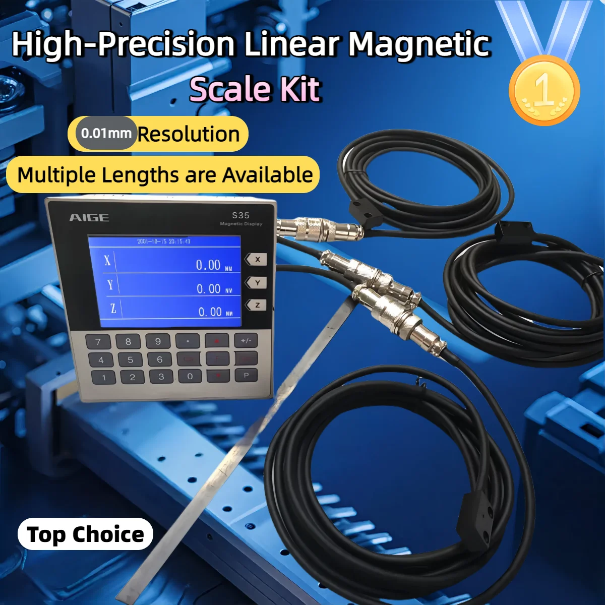 S35 Magnetic Linear Scale Kit 0.01mm Resolution 3-Axis Display for Lathe Milling Machine DRO System Aluminium Alloy
S35 Magnetic Linear Scale Kit 0.01mm Resolution 3-Axis Display for Lathe Milling Machine DRO System Aluminium Alloy