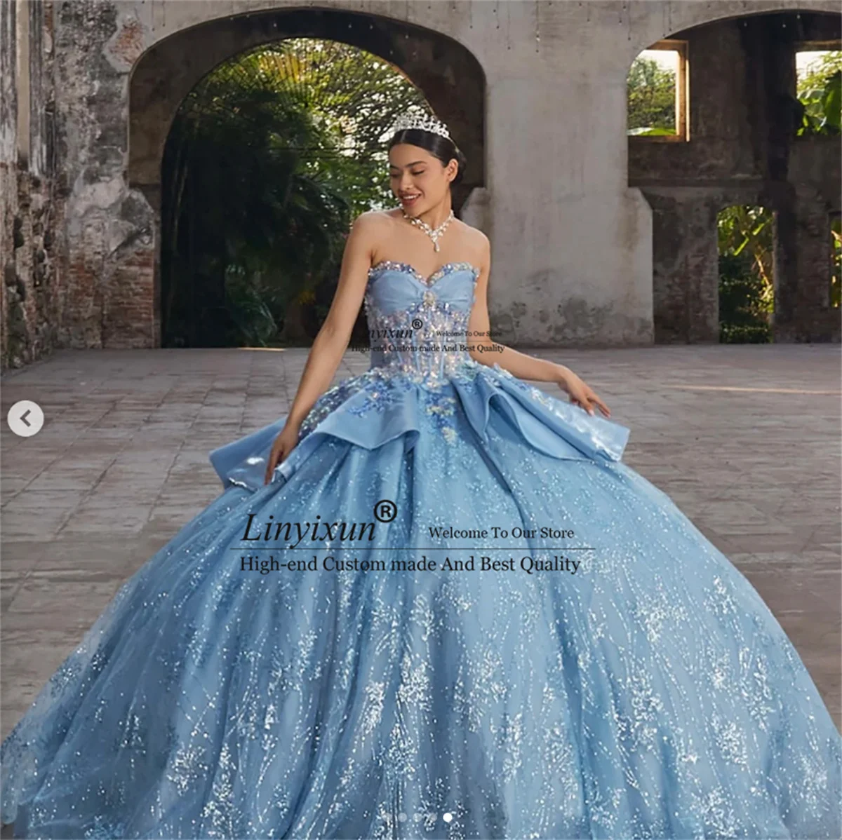Princess Ball Gown Quinceanera Dresses With Appliques Lace Customized Sweet 16 Gonw Mexican Sequins Vestidos De 15 XV Anos
Princess Ball Gown Quinceanera Dresses With Appliques Lace Customized Sweet 16 Gonw Mexican Sequins Vestidos De 15 XV Anos