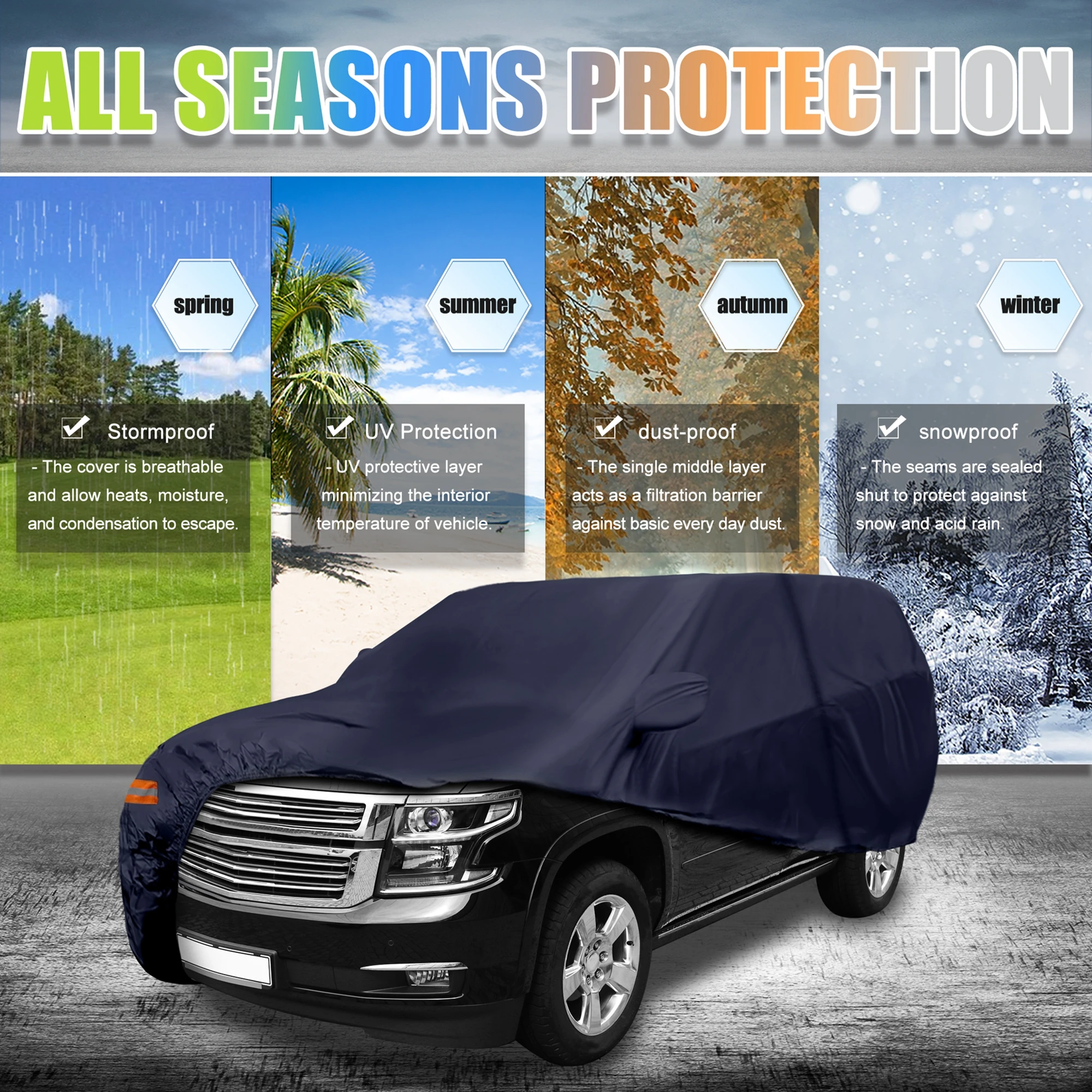 Автомобильный чехол Uxcell Suv для Chevrolet Tahoe, 4-дверный, 07-24, защита от солнца 190 т, искусственный, темно-синий
Автомобильный чехол Uxcell Suv для Chevrolet Tahoe, 4-дверный, 07-24, защита от солнца 190 т, искусственный, темно-синий