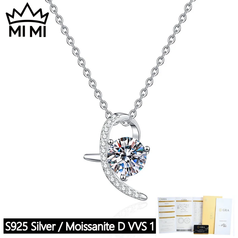 Mi Mi s925 sterling silver 1ct D-color GRA certified moissanite pendant necklace luxury jewelry for women with gift box
Mi Mi s925 sterling silver 1ct D-color GRA certified moissanite pendant necklace luxury jewelry for women with gift box