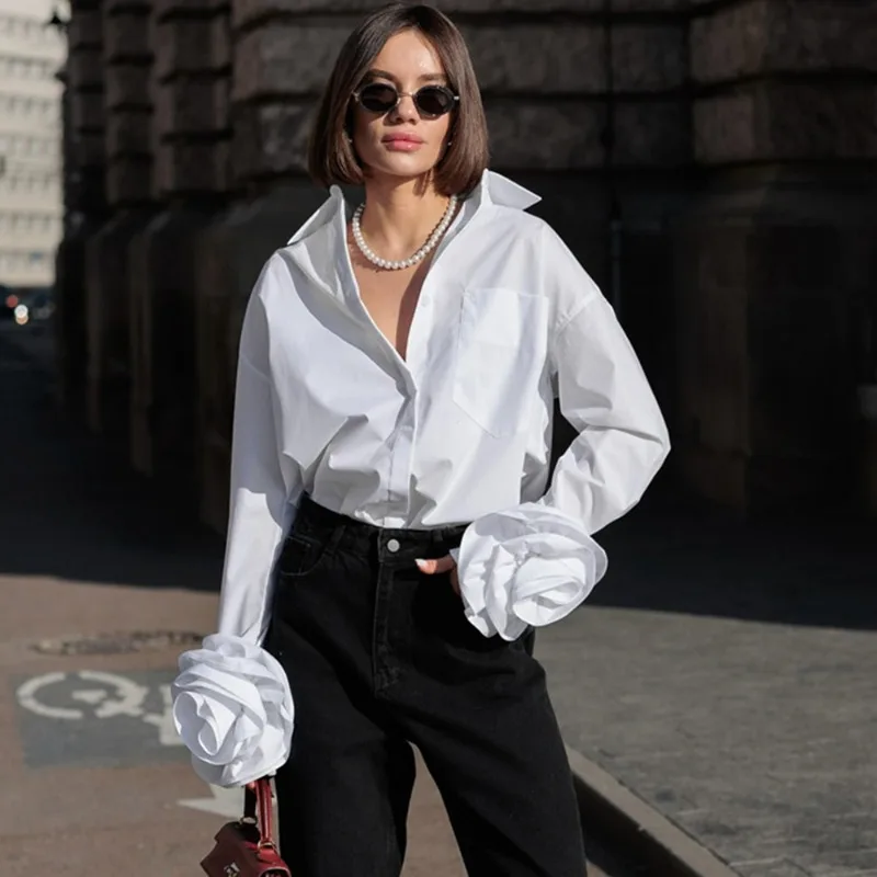Talenza White Women's Blouses Fashion Floral Patchwork Lapel Office Lady Cardigan Tops Casual Summer Female Long Sleeve Shirt
Talenza White Women's Blouses Fashion Floral Patchwork Lapel Office Lady Cardigan Tops Casual Summer Female Long Sleeve Shirt
