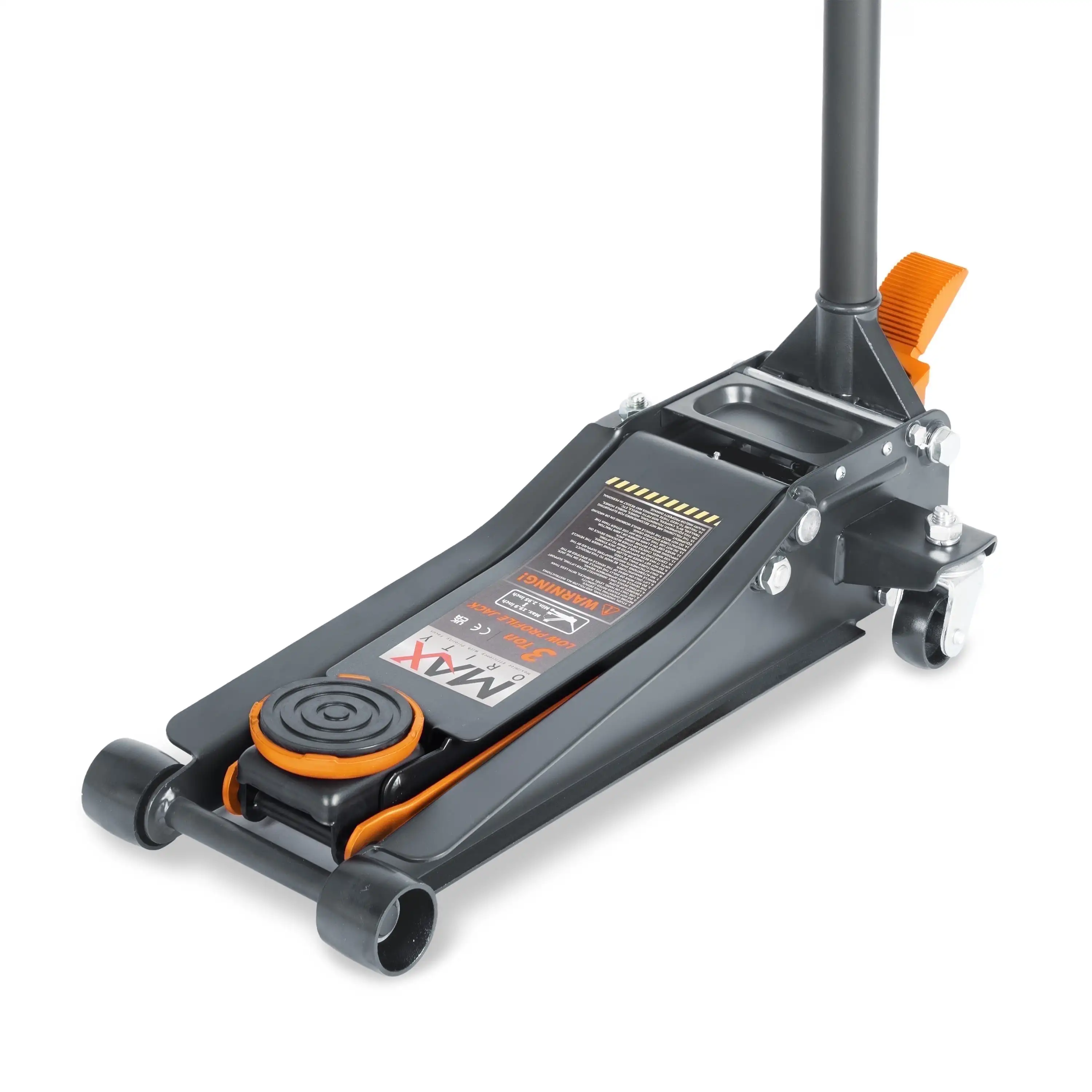 3 Ton Low-Profile Heavy-Duty Floor Jack with with Dual-Piston Pump and Foot Pedal, Orange 
3 Ton Low-Profile Heavy-Duty Floor Jack with with Dual-Piston Pump and Foot Pedal, Orange