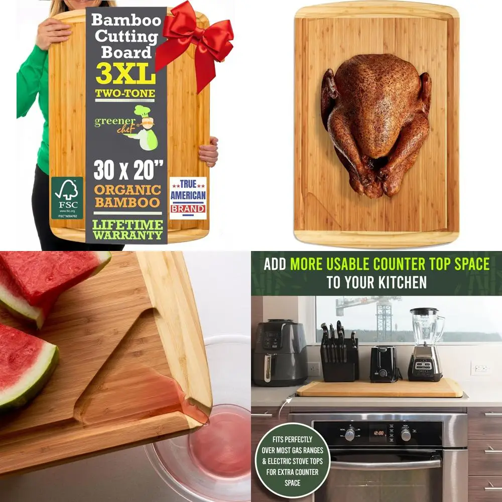 Дожизненная гарантия. Очень большая разделочная доска из бамбукового дерева 30 x 20, идеально подходит для резьбы, барбекю и гриля.
Дожизненная гарантия. Очень большая разделочная доска из бамбукового дерева 30 x 20, идеально подходит для резьбы, барбекю и гриля.