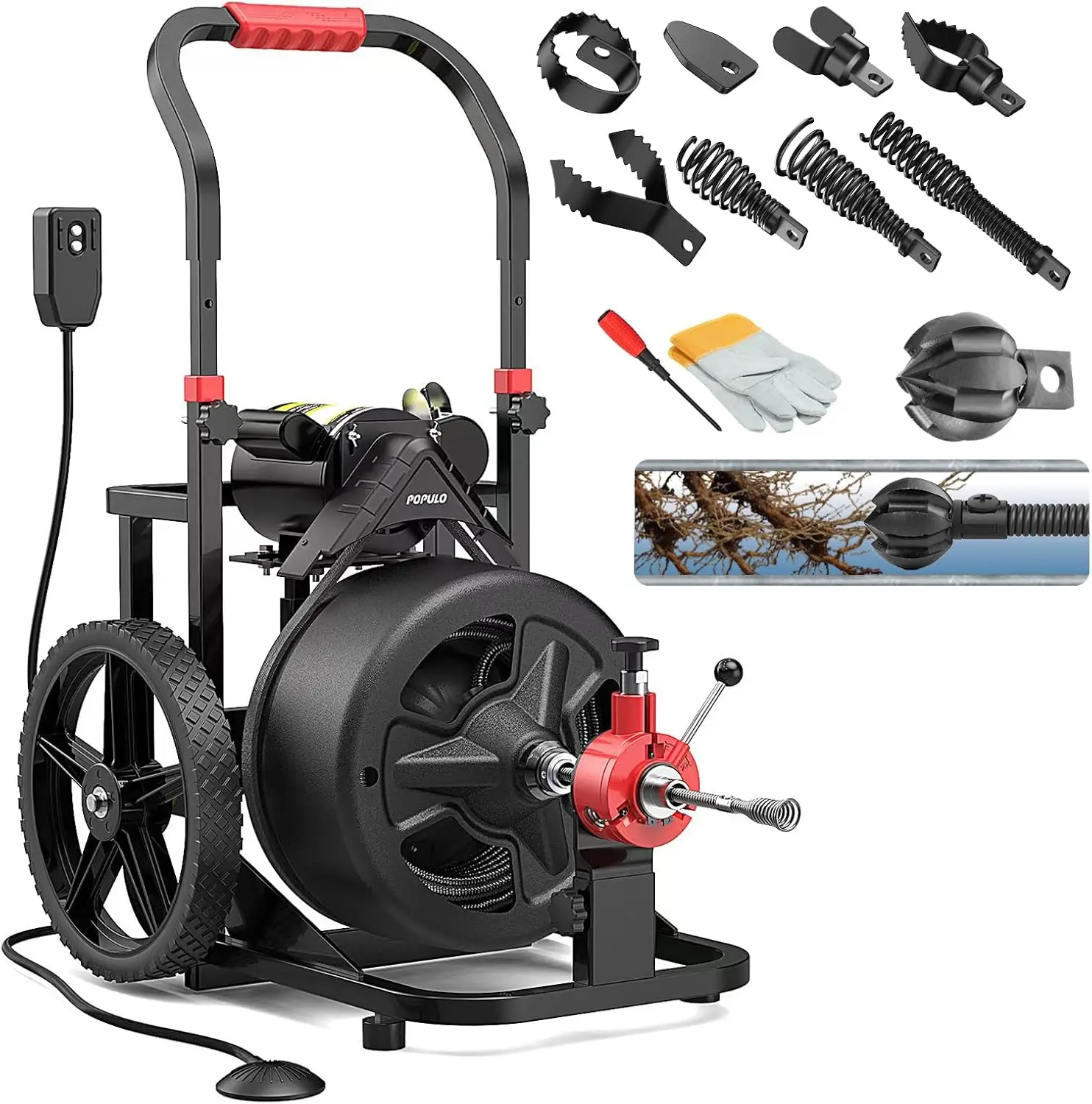 100 ft x 1 2 inch Auto Feed Electric Drain Snake Auger for 2 to 4 Inch Pipes Sewer Plumbing Snake Auger Heavy Duty Drain
100 ft x 1 2 inch Auto Feed Electric Drain Snake Auger for 2 to 4 Inch Pipes Sewer Plumbing Snake Auger Heavy Duty Drain