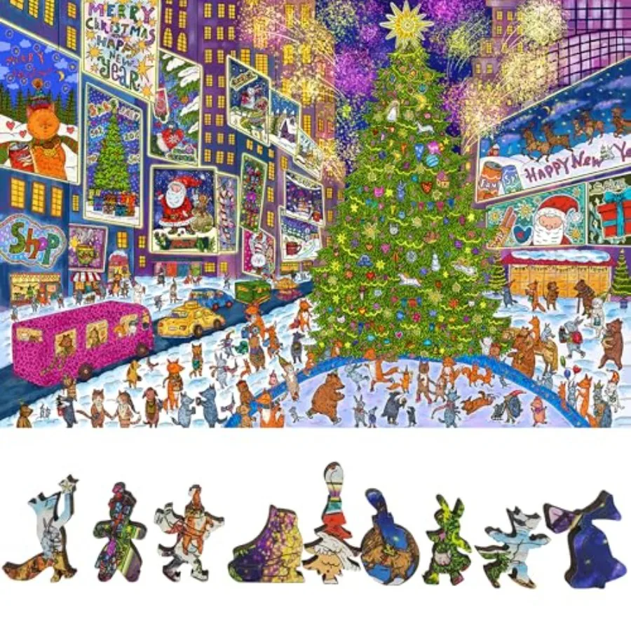 Wooden Puzzle for Adults - Uniquely Shaped Pieces - Made in The USA by - 465 Pieces - New York Holiday Lights
Wooden Puzzle for Adults - Uniquely Shaped Pieces - Made in The USA by - 465 Pieces - New York Holiday Lights