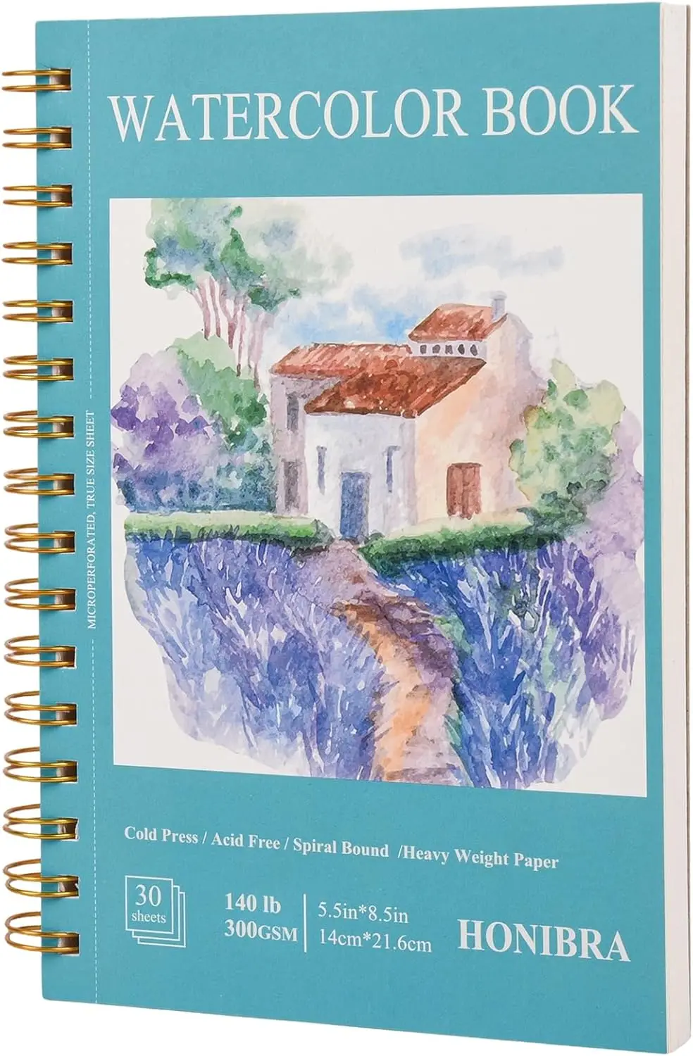 Watercolor Paper Pad 5.5"x8.5", 30 Sheets 140lb/300g Cold Press Spiral Sketchbook for Adults, Mixed Media
Watercolor Paper Pad 5.5"x8.5", 30 Sheets 140lb/300g Cold Press Spiral Sketchbook for Adults, Mixed Media