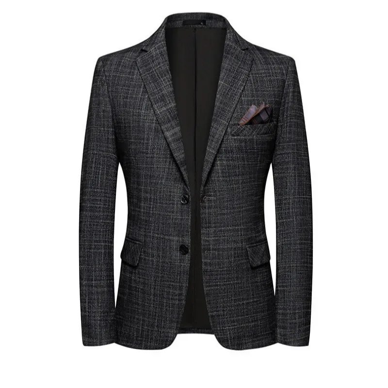 KIDWHXR Men Suit Coat Slim Plaid Turn Down Collar Male Blazer British Style Single-breasted Business Casual Man Outerwear
KIDWHXR Men Suit Coat Slim Plaid Turn Down Collar Male Blazer British Style Single-breasted Business Casual Man Outerwear