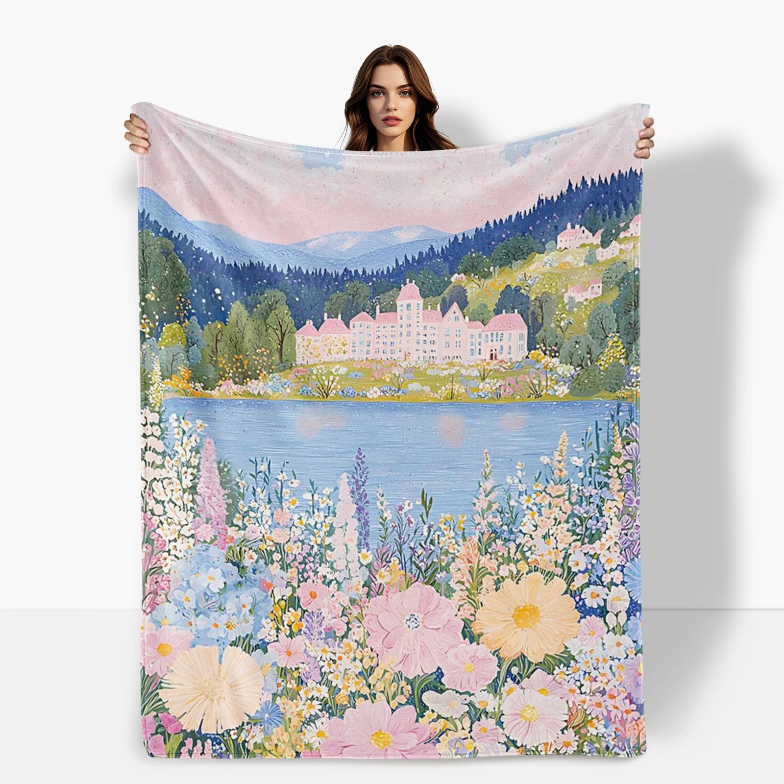 Floral Lake House And Mountain Scenery Blanket For Tranquil Home Decor And Thoughtful Gift For Nature Enthusiasts And Adults
Floral Lake House And Mountain Scenery Blanket For Tranquil Home Decor And Thoughtful Gift For Nature Enthusiasts And Adults