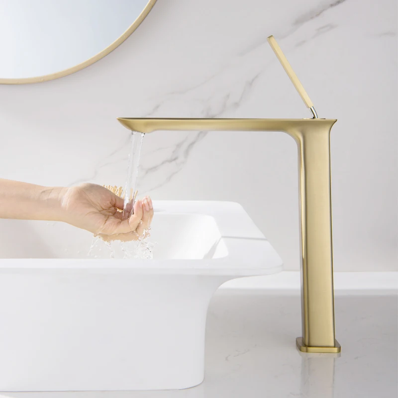 Bathroom black full copper basin faucet, hot and cold washbasin gun, gray brushed gold faucet
Bathroom black full copper basin faucet, hot and cold washbasin gun, gray brushed gold faucet