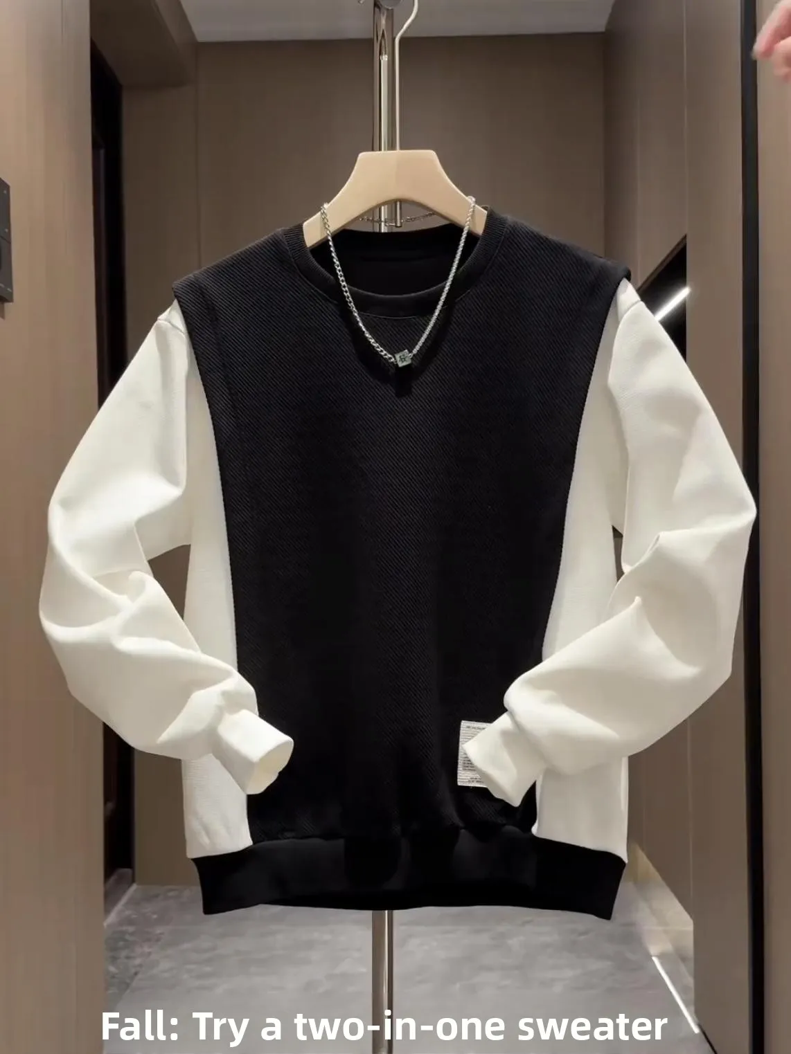 Casual round Neck Sweatshirt Men's Base Layer Shirt Splice Lazy Style Color Block Spring New Trendy High Advanced Couple Wear
Casual round Neck Sweatshirt Men's Base Layer Shirt Splice Lazy Style Color Block Spring New Trendy High Advanced Couple Wear