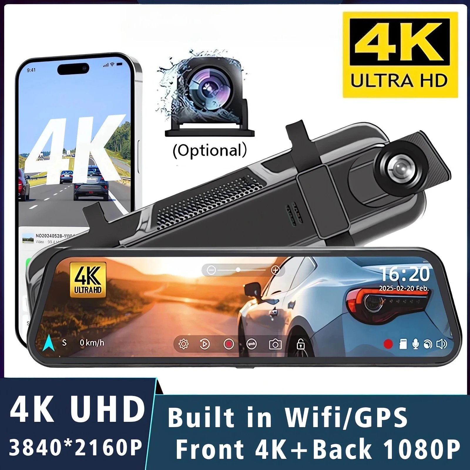 10" Dash Cam 4K 2160P GPS WIFI Car Dvr Mirror Dual Lens Dashcam IPS Screen Car Camera Drive Recorder Stream RearView Mirror
10" Dash Cam 4K 2160P GPS WIFI Car Dvr Mirror Dual Lens Dashcam IPS Screen Car Camera Drive Recorder Stream RearView Mirror