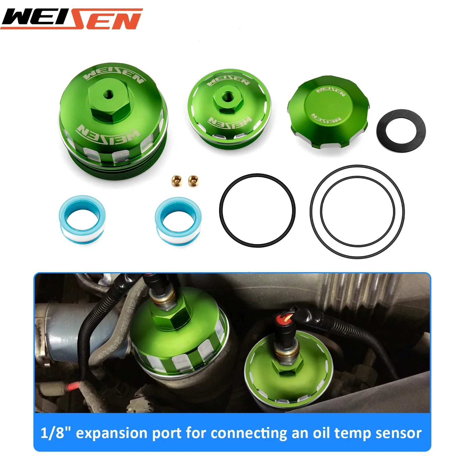 Oil Cap and Fuel Filter Oil Filter Cap Kit with 1/8" Temp Sensor Adapter for 2003-2007 Ford Powerstroke 6.0L F250 F350 F450 F550
Oil Cap and Fuel Filter Oil Filter Cap Kit with 1/8" Temp Sensor Adapter for 2003-2007 Ford Powerstroke 6.0L F250 F350 F450 F550