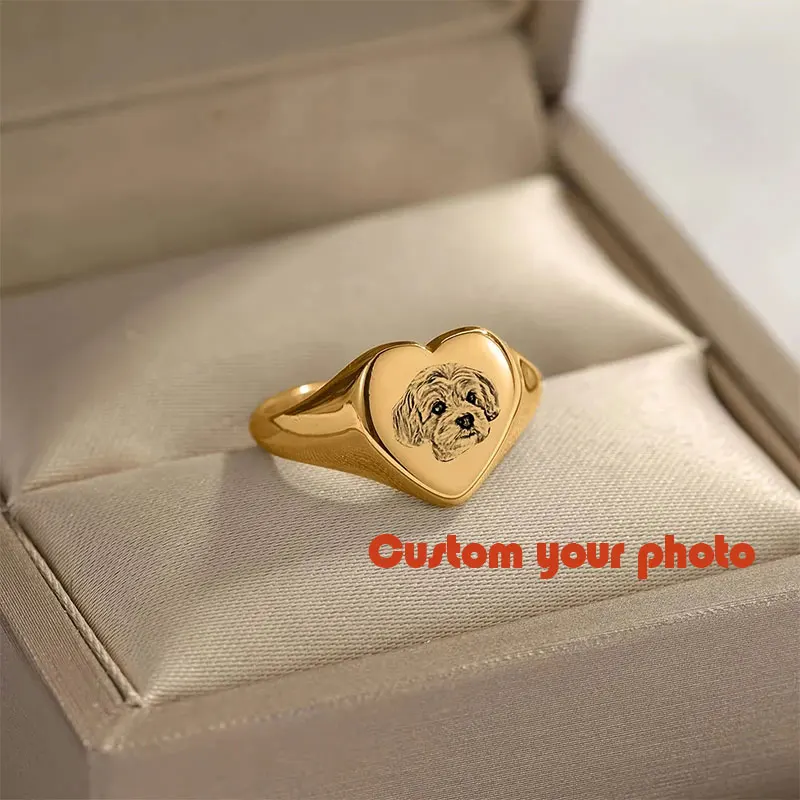 Персонализированное кольцо с сердечком из нержавеющей стали на День святого Валентина, кольцо с гравировкой фото на заказ, женские украшения, подарок на годовщину
Персонализированное кольцо с сердечком из нержавеющей стали на День святого Валентина, кольцо с гравировкой фото на заказ, женские украшения, подарок на годовщину