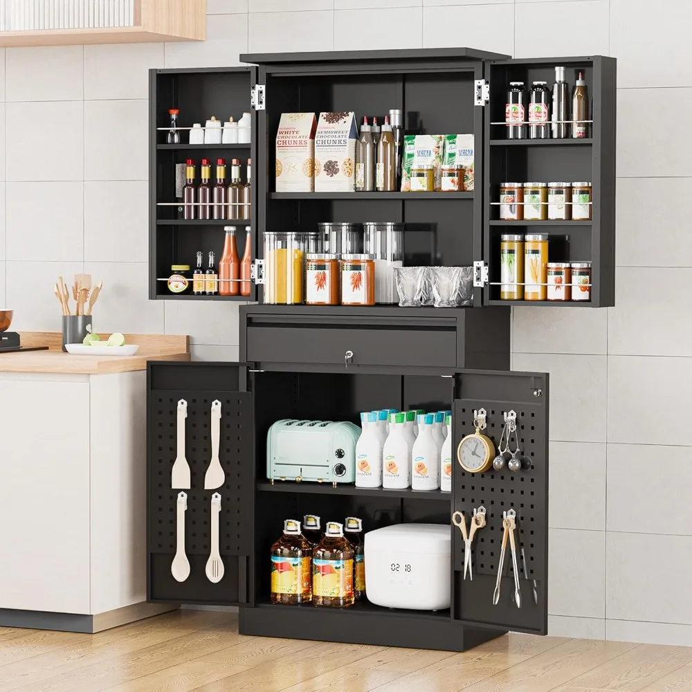 71'' Metal Kitchen Pantry Storage Cabinet with Drawer & 4 Doors, Cupboard with Adjustable Shelves for Kitchen Dining Living Roo
71'' Metal Kitchen Pantry Storage Cabinet with Drawer & 4 Doors, Cupboard with Adjustable Shelves for Kitchen Dining Living Roo