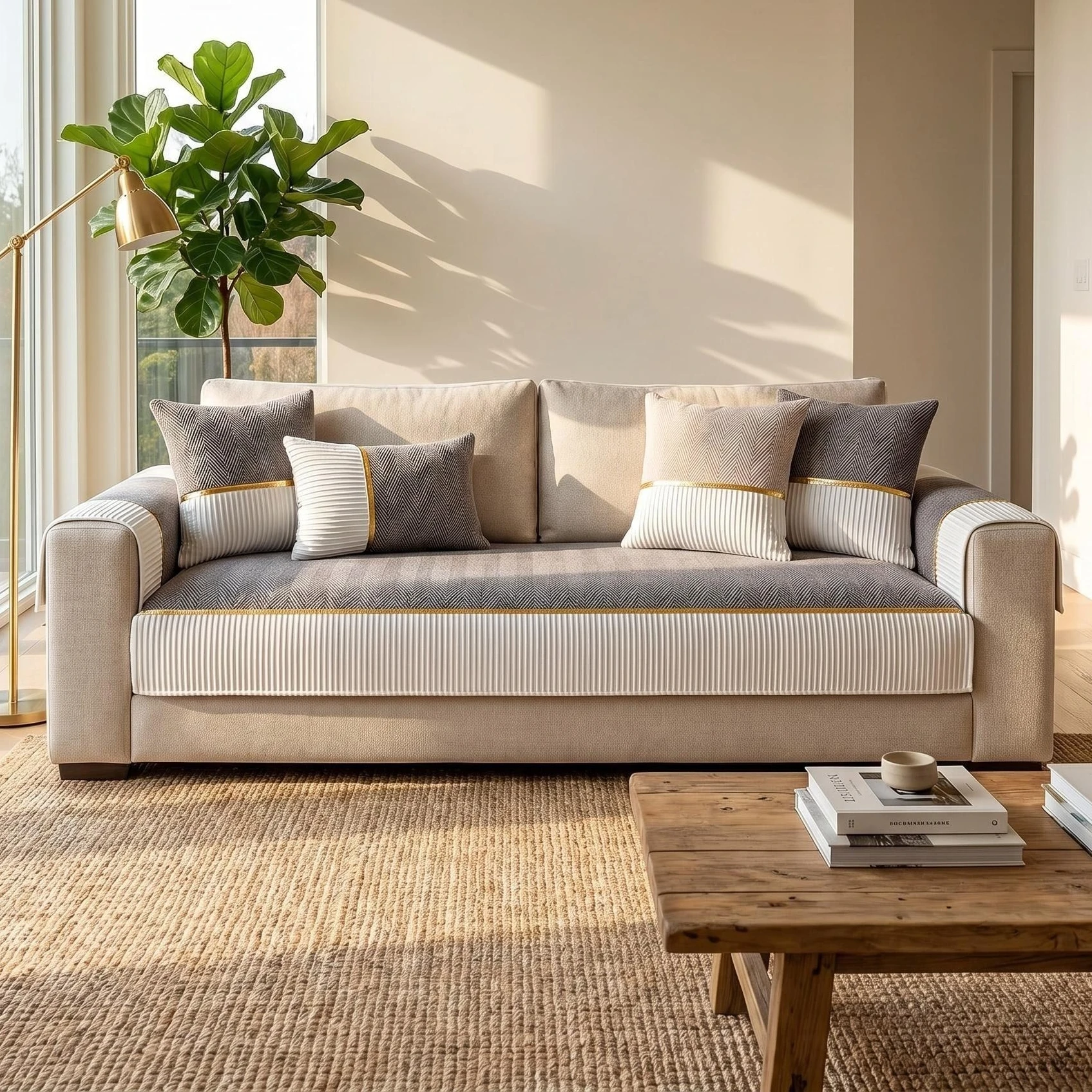 Herribone Chenille Sofa Cover with Contrast Hemmed for All Season Universal Non-Slip Couch Seat Cover Sofa Pad Towel Washable
Herribone Chenille Sofa Cover with Contrast Hemmed for All Season Universal Non-Slip Couch Seat Cover Sofa Pad Towel Washable