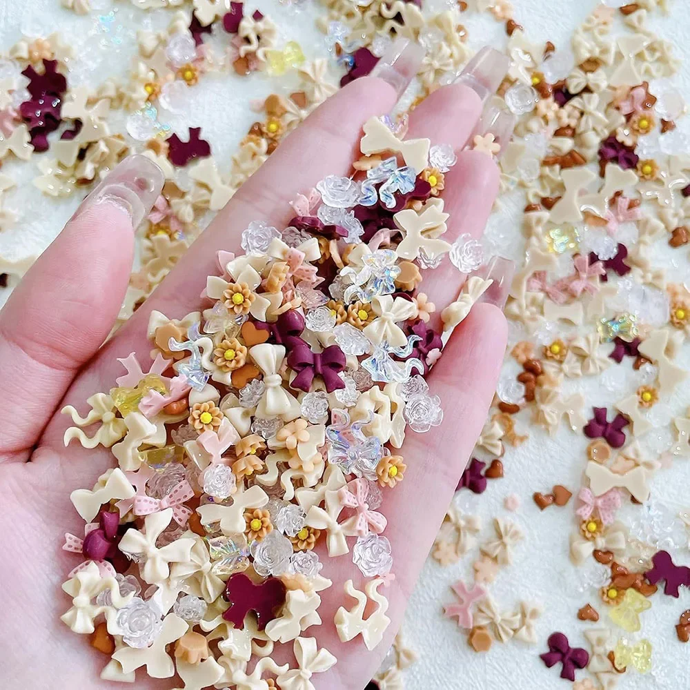 50 PCS Fall Winter Coffee Brown Nail Charms 3D Cute Resin Bow-Knot Nail Art Decoration Flower Supplies Kawaii Nail Rhinestones
50 PCS Fall Winter Coffee Brown Nail Charms 3D Cute Resin Bow-Knot Nail Art Decoration Flower Supplies Kawaii Nail Rhinestones