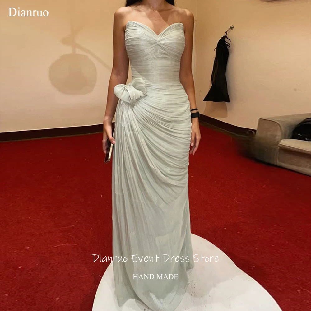 Dianruo Sweetheart Ruched Evening Dresses Elegant Bow Vestidos De Gala Chiffon Dubai Floor Length Vestido De Noiva Customized
Dianruo Sweetheart Ruched Evening Dresses Elegant Bow Vestidos De Gala Chiffon Dubai Floor Length Vestido De Noiva Customized