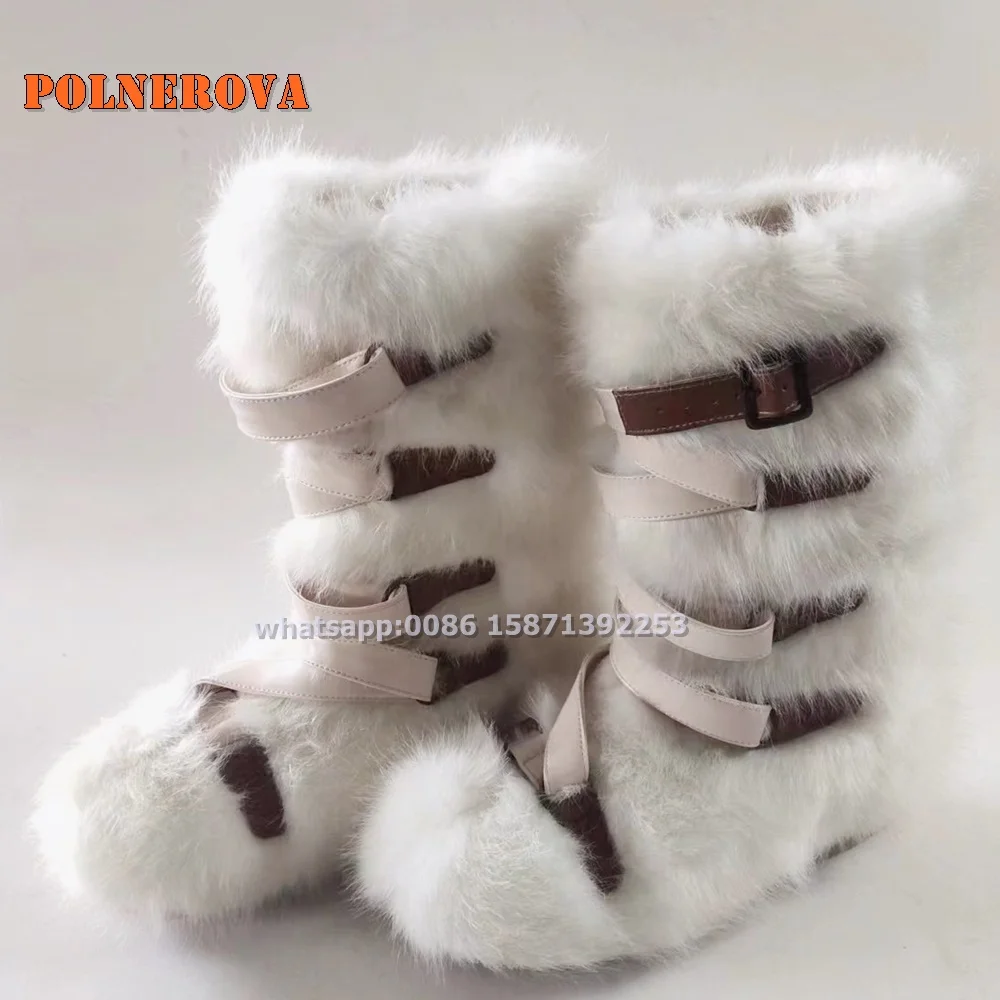 Furry Fur Belt Buckle Knee-High Boot Round Toe Flat with Women Soft Snow Boots Sweet Warm Plus Size Booties 2024 Winter Newest
Furry Fur Belt Buckle Knee-High Boot Round Toe Flat with Women Soft Snow Boots Sweet Warm Plus Size Booties 2024 Winter Newest
