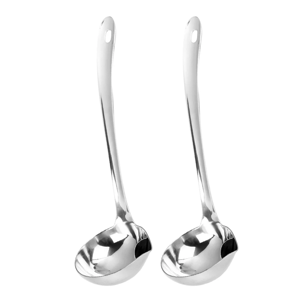 2pcs Stainless Steel Soup Ladle Spoons Pour Spout Oil Separator Skimmer Strainer Kitchen Gadgets Easy Clean
2pcs Stainless Steel Soup Ladle Spoons Pour Spout Oil Separator Skimmer Strainer Kitchen Gadgets Easy Clean