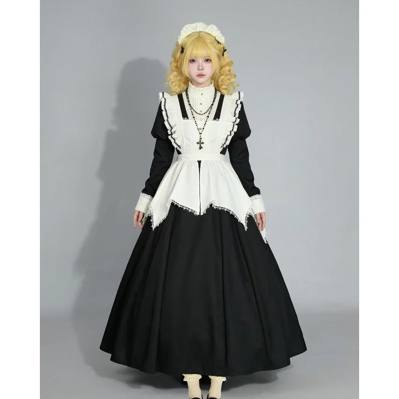 Dark Black Maid Cosplay Costume, Vintage Retro Punk Gothic Lolita Dress, Puff Sleeve Elegant Princess Uniform for Women Party
Dark Black Maid Cosplay Costume, Vintage Retro Punk Gothic Lolita Dress, Puff Sleeve Elegant Princess Uniform for Women Party