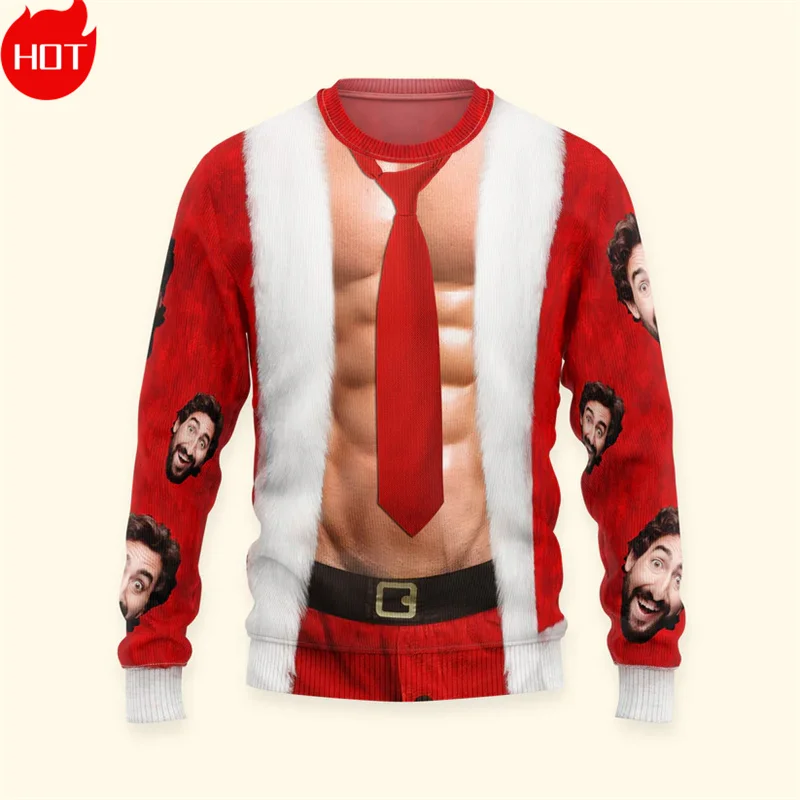 3D Printed Custom Face Merry Christmas Sweatshirts Customized Ugly Christmas Sweaters Fashion Women New In Sweaters Men Clothing
3D Printed Custom Face Merry Christmas Sweatshirts Customized Ugly Christmas Sweaters Fashion Women New In Sweaters Men Clothing