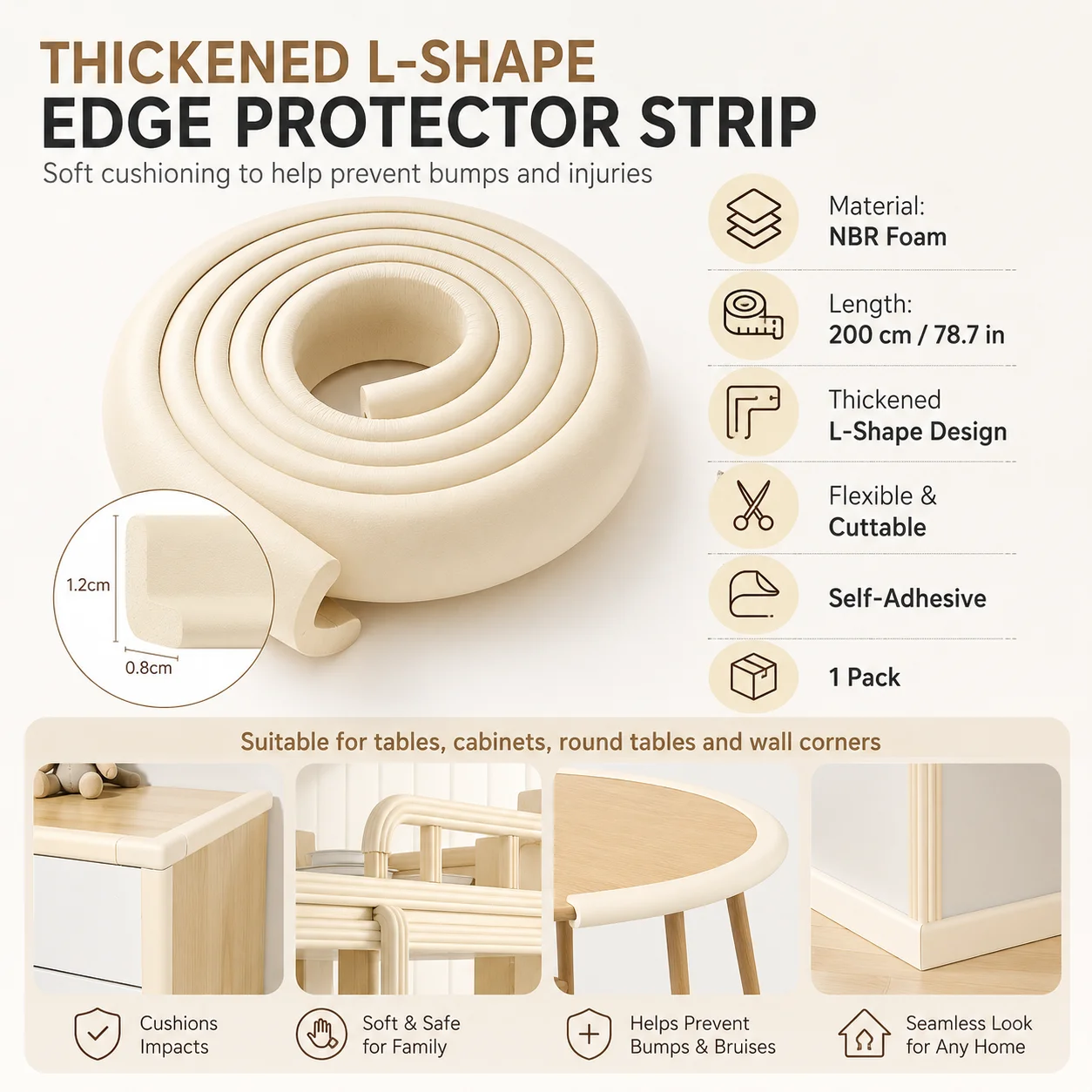 2M Child Bumper Strips Baby Safety Bumper Strips Table Safety Edge Coffee Table Corner Protection Strips
2M Child Bumper Strips Baby Safety Bumper Strips Table Safety Edge Coffee Table Corner Protection Strips