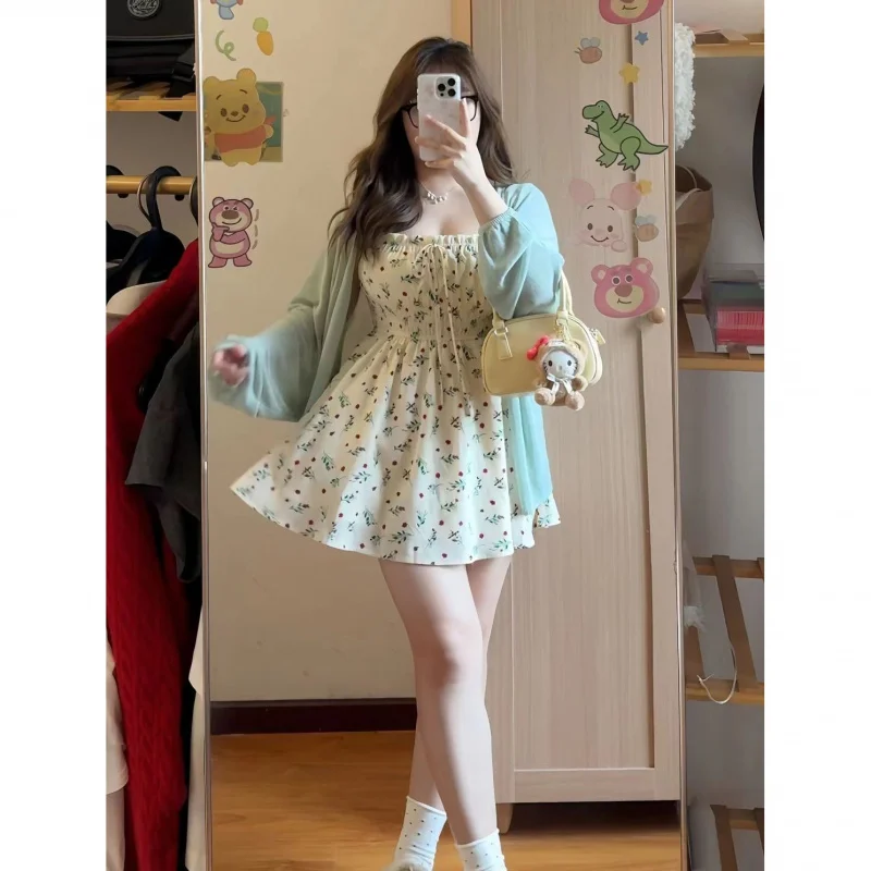 French Style Summer Plus SizeMMPure Desire High-End Floral Strap Dress with Waist-Cinching Design Short Dress
French Style Summer Plus SizeMMPure Desire High-End Floral Strap Dress with Waist-Cinching Design Short Dress