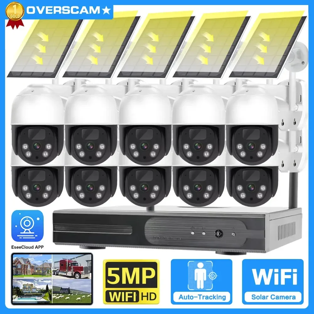 Low-power 5MP WiFi Video Surveillance Camera System 10CH P2P WIFI NVR Set 2Audio Auto Tracking CCTV Solar Cameras Security Kit
Low-power 5MP WiFi Video Surveillance Camera System 10CH P2P WIFI NVR Set 2Audio Auto Tracking CCTV Solar Cameras Security Kit