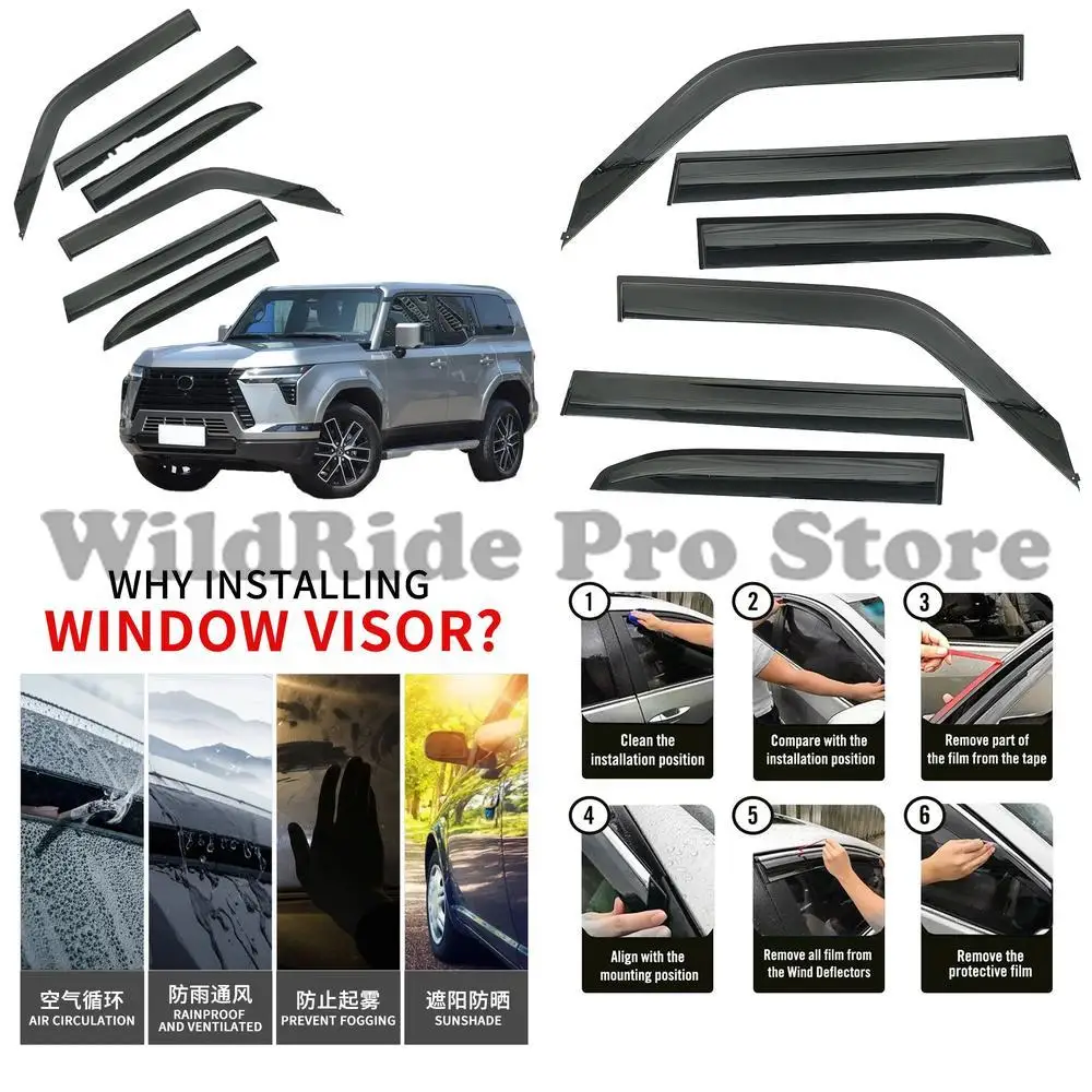 1 set luxury black waterproof sun visor for Lexus GX 2024 window sunshade automotive wind deflector
1 set luxury black waterproof sun visor for Lexus GX 2024 window sunshade automotive wind deflector