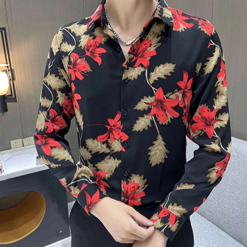 Мужская рубашка с длинным рукавом в корейском стиле, с уникальным цветочным принтом, приталенная, из легкого шелка премиум-класса
Мужская рубашка с длинным рукавом в корейском стиле, с уникальным цветочным принтом, приталенная, из легкого шелка премиум-класса