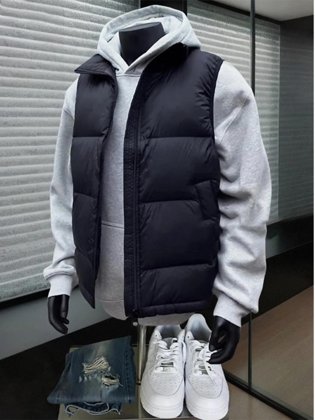 Bla down Cotton Jaet Vest Men's Thiened ort Svel Outdoor American Sle oulder Pad Warmth Insulation Zipper C...
Bla down Cotton Jaet Vest Men's Thiened ort Svel Outdoor American Sle oulder Pad Warmth Insulation Zipper C...