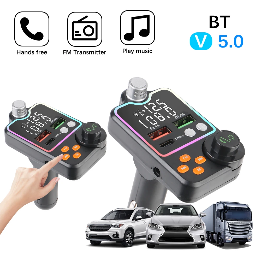 FM Modulator Handsfree Car Kit FM Transmitter MP3 Player Car Music Receiver Type C Dual USB Car Charger Wireless 5.0
FM Modulator Handsfree Car Kit FM Transmitter MP3 Player Car Music Receiver Type C Dual USB Car Charger Wireless 5.0