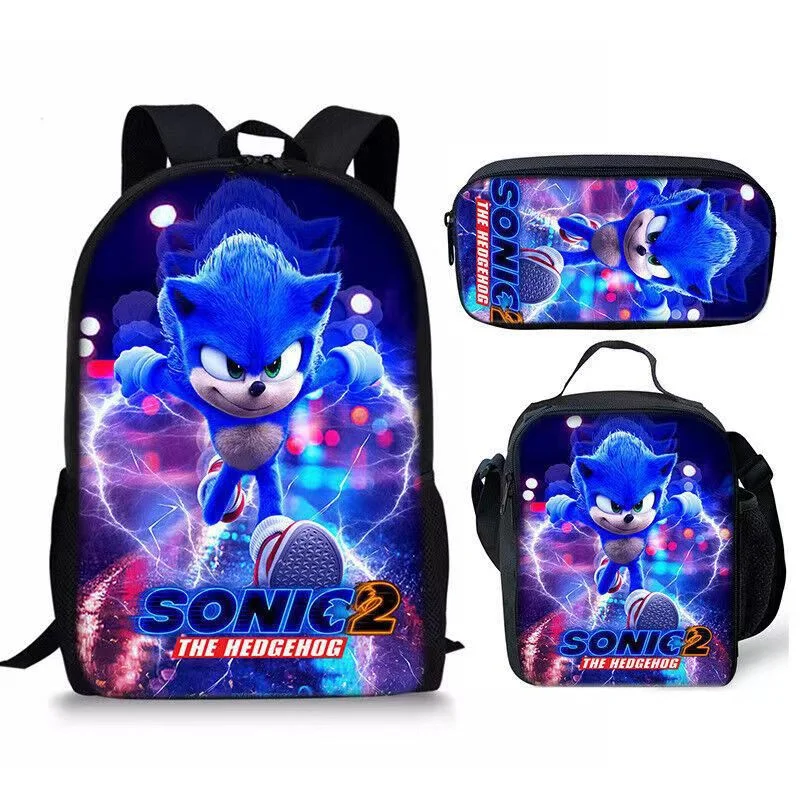High Quality 3PC-SET New Cartoon Meal Bag Sonic Pencil Bag Primary and Middle School Students Backpack Kawaii School Bag Mochila
High Quality 3PC-SET New Cartoon Meal Bag Sonic Pencil Bag Primary and Middle School Students Backpack Kawaii School Bag Mochila