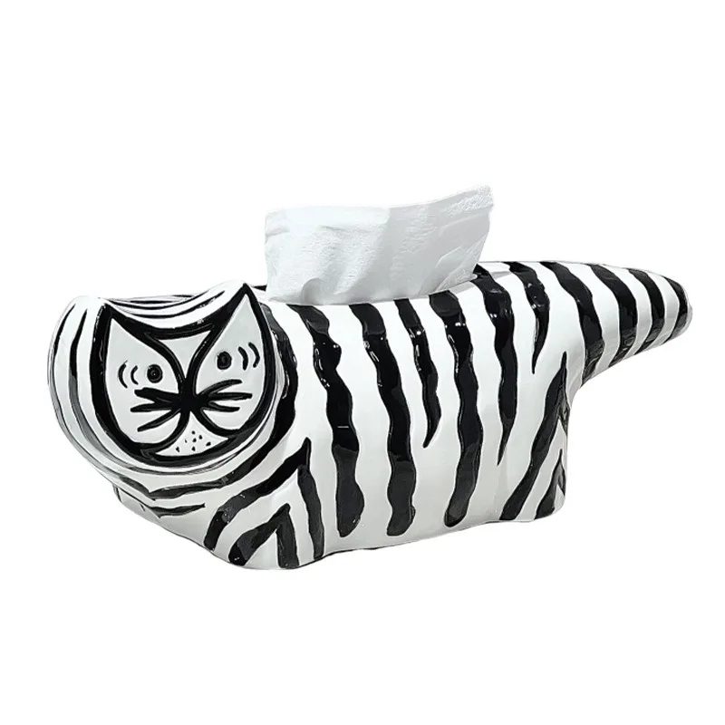 Creative High-value Striped Cat Ceramic Tissue Box, Modern Light Luxury High-end Pumping Paper Box, Living Room Napkin Paper
Creative High-value Striped Cat Ceramic Tissue Box, Modern Light Luxury High-end Pumping Paper Box, Living Room Napkin Paper